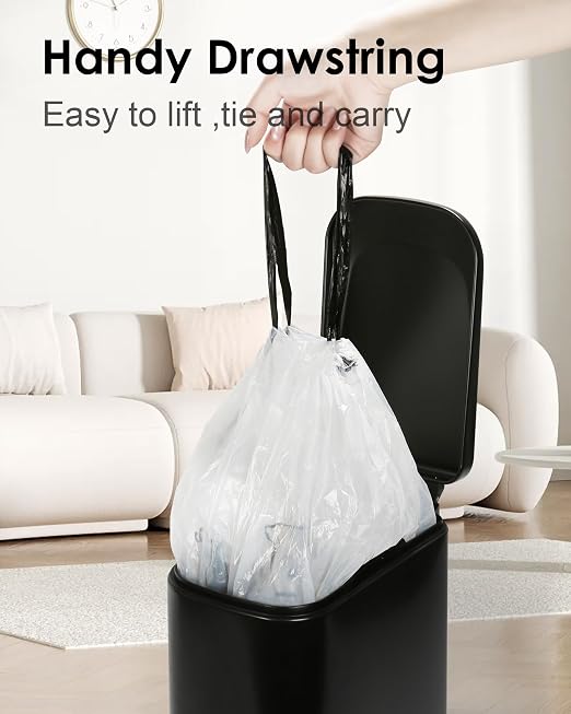 ELPHECO 2.5 Gallon + 4 Gallon Bathroom Trash Can with 120 Counts Trash Bags