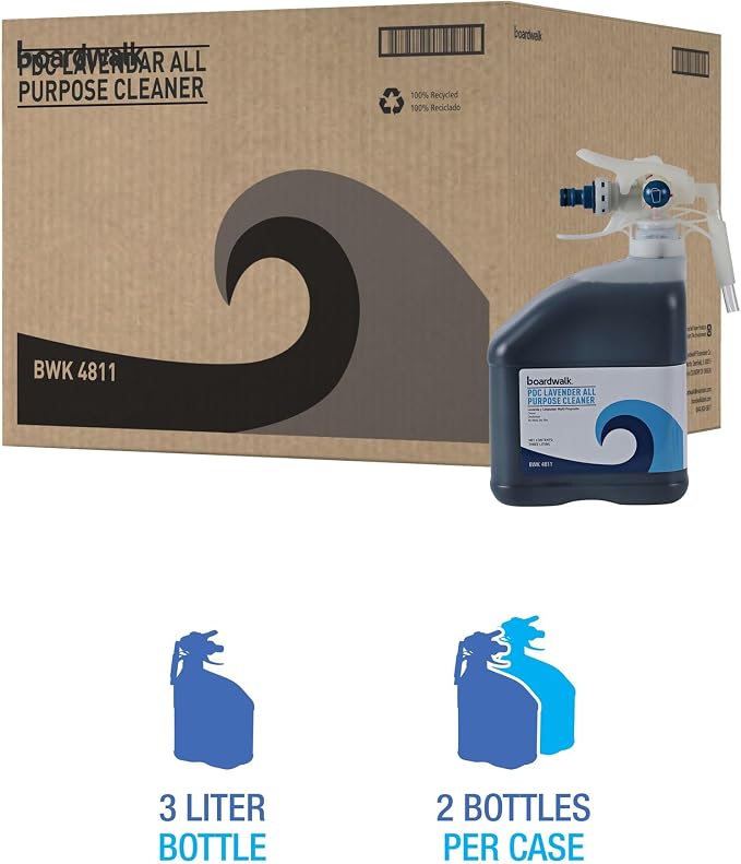 Boardwalk PDC All Purpose Cleaner, Lavender Scent, 3 Liter Bottle, 2/Carton
