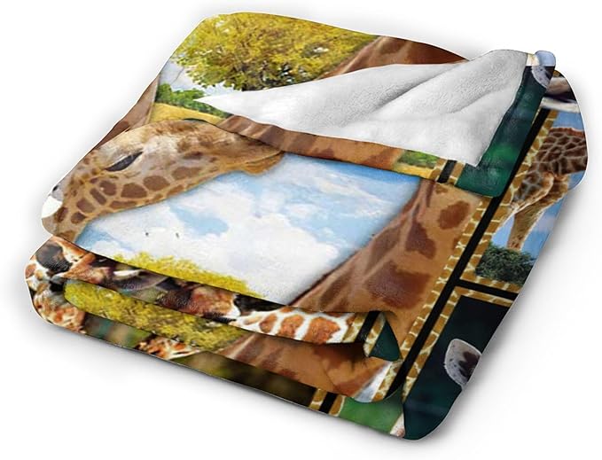 jerkboo Giraffe Blanket Throws Giraffe Gifts Giraffe Lovers Throw Blanket for Girls Boys Kids Adults Soft Warm Cozy Fleece Blanket for Couch Sofa Bed 50""x40""