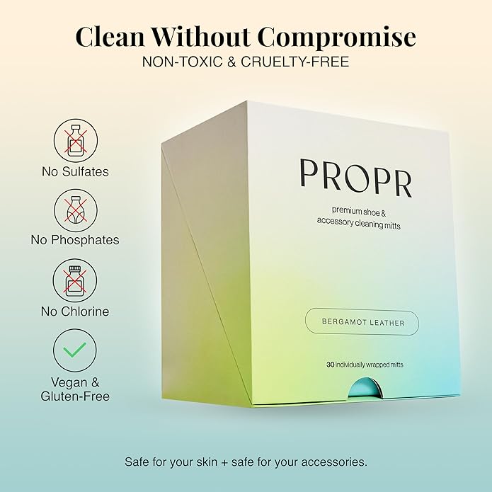 PROPR Premium Double Sided Shoe Cleaning Mitt – Individually Wrapped Travel Shoe Cleaner for Sneakers, Handbags & Leather