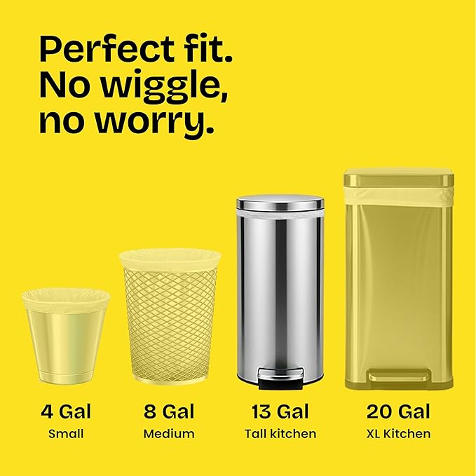 Glad ForceFlex Tall Kitchen Trash Bags, 13 Gallon, Gain Lemon Zest, 110 Count (Package May Vary)