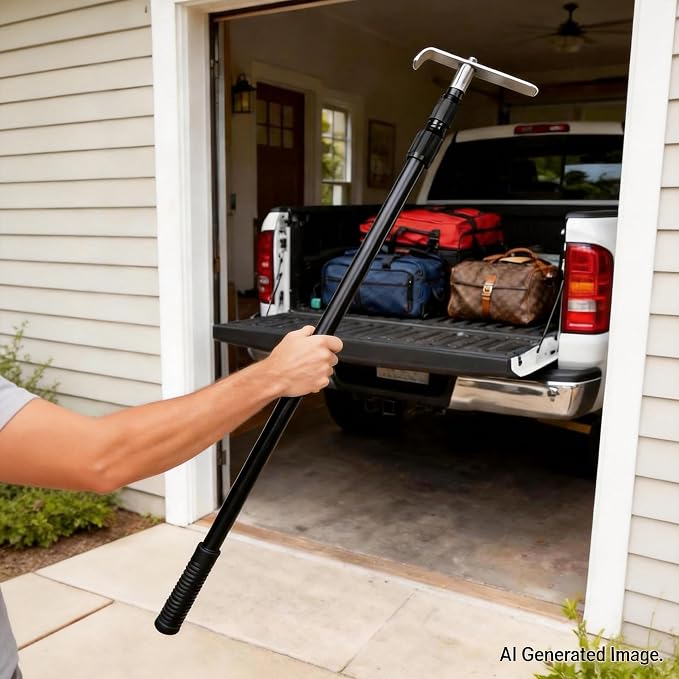 6.9FT Telescoping Truck Bed Cargo Hook, Heavy-Duty Extendable Retrieval Tool for Pickup, SUV, RV, Boat & Garage
