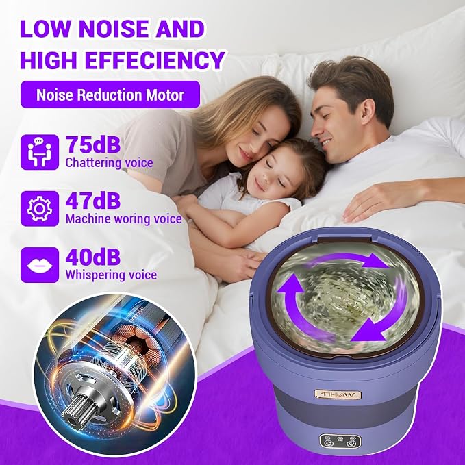 Garvee 12L Mini Portable Washing Machine and Dryer, Folding Compact Small Washer Fully Automatic 3 Cleaning Modes Collapsible Camping Washer for RV Dorm Travel Hotel Laundry