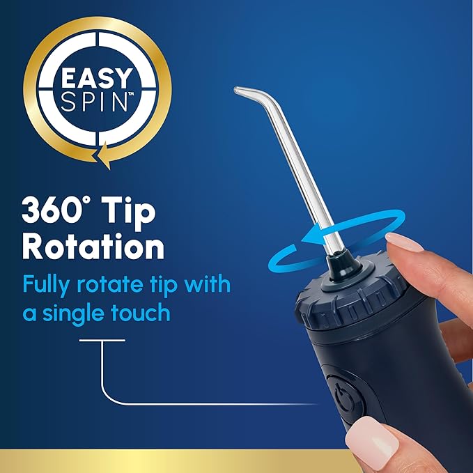 Waterpik Cordless Gem Water Flosser 5100 for Travel and Home, Rechargeable, Portable, Waterproof for Shower, Daily Gum Care, Cleaning Teeth, Braces, Implants, 3 Flossing Tips, ADA Accepted Blue WF-27