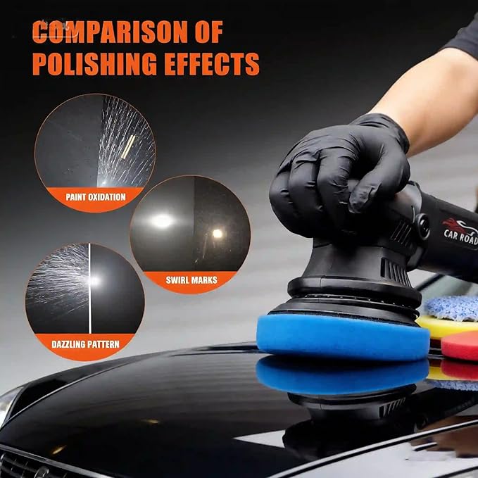 Buffing Polishing Pad, 5Pc 5Inch 130mm Orbital Buffer Polisher Pad Wool Microfiber Buffing Pad car detailing kit, Foam applicator Pad for Compounding, Polishing and Waxing for5''Backing Plate polisher