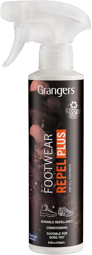 Grangers Footwear + Gear Spray-On Cleaner (9.3 oz) and Footwear Repel Plus (9.3 oz) Spray Twin Pack