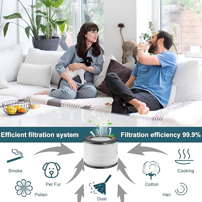 Filter Replacement Compatible with Greentech Environmental Active HEPA+ Room Air Purifier, 3 in 1 True H13 High-efficiency HEPA Filter, (1 Pcs ）