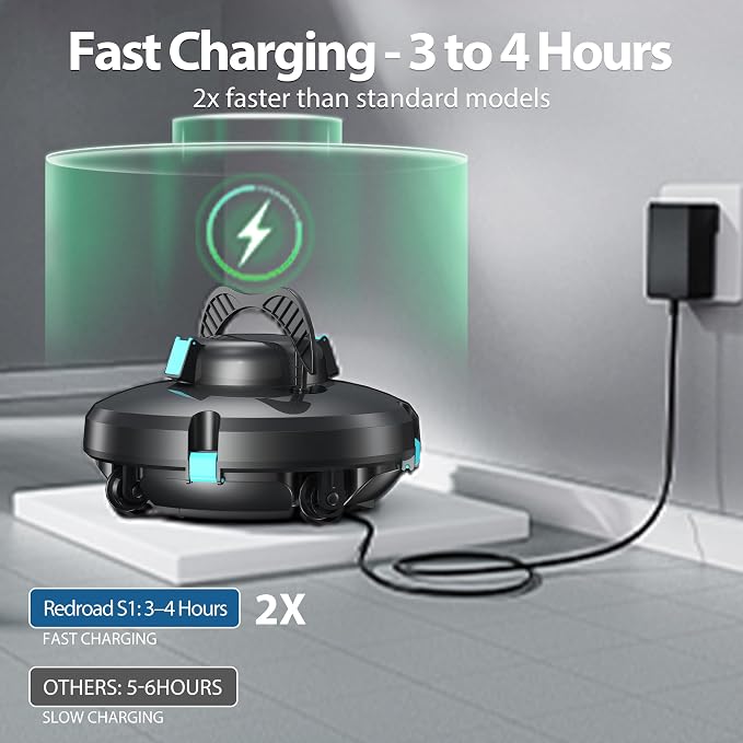 Solar-Powered Robotic Pool Surface Skimmer Cleaner with 24/7 Continuous Cleaning and Re-Engineered Twin Salt Tolerant Motors, Dual Charging,Smart Obstacle Avoidance, 150-um Filtration