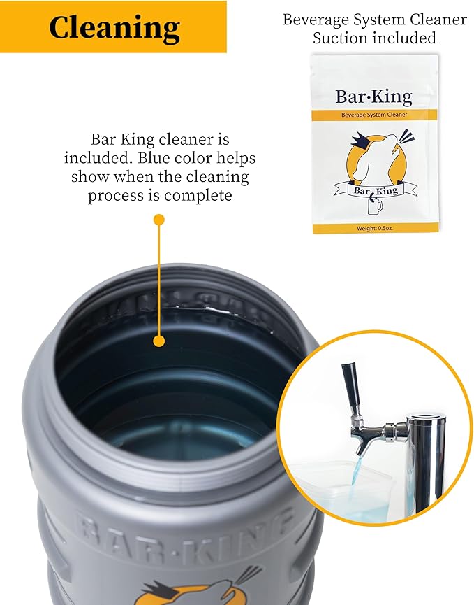 Bar-King Quick-Connect Kegerator Beer Line Cleaning kit. Now Clean Your Beer Lines as Easily as Changing a Keg. (Includes Cleaning Powder)