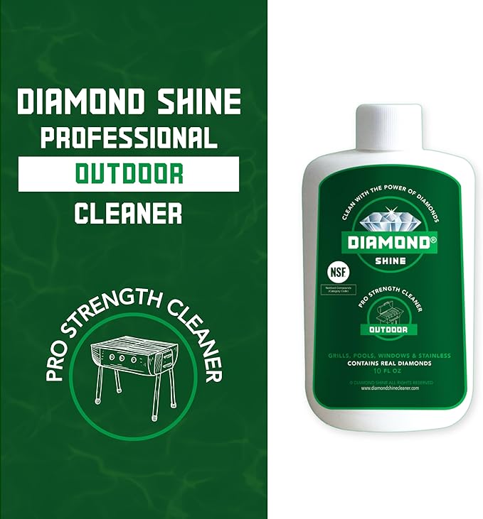 Diamond Shine Grill Cleaner - Grate, Rack, Pit, Stainless, Metal - Removes Char, Grease, Rust, Calcium, Lime - 10 oz