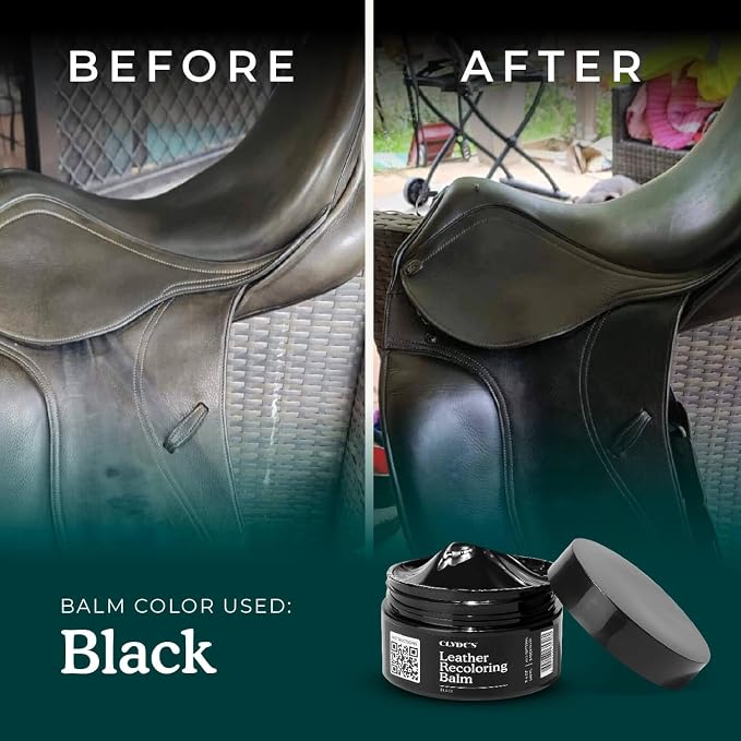Clyde's™ Leather Company Leather Recoloring Balm – Color Restore & Scratch Repair Kit for Faded Leather Furniture, Car Seats, Sofa & Vinyl | 23 Colors | Non-Toxic Dye