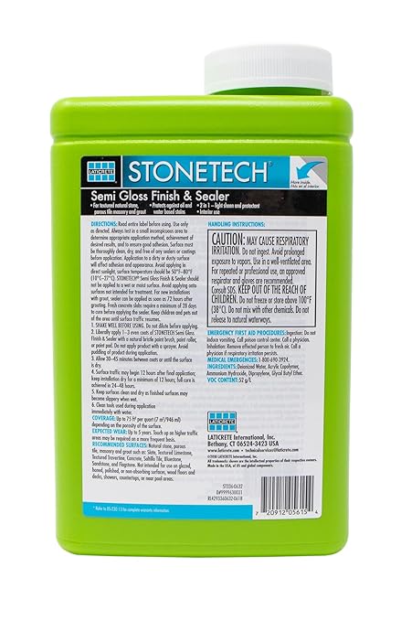 STONETECH Semi Gloss Finish & Sealer, 1 Quart/32OZ (946ML) Bottle