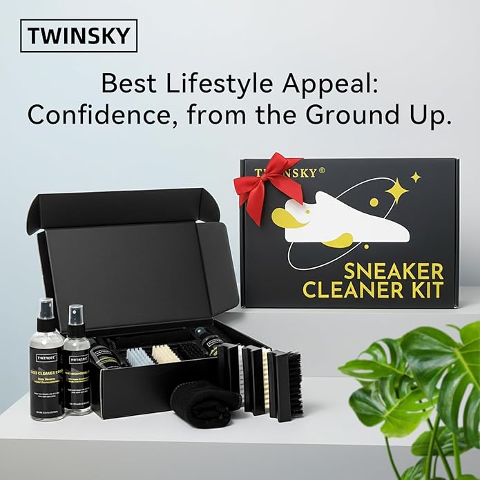 6-in-1 Shoe Cleaning Set,Compatible with Birkenstock, with Plant-Based Foam, Deodorizing Spray, 3 Brushes & Microfiber Towel, for Sneaker, Leather, Nubuck, Boot, Suede, Athletic Shoes,etc