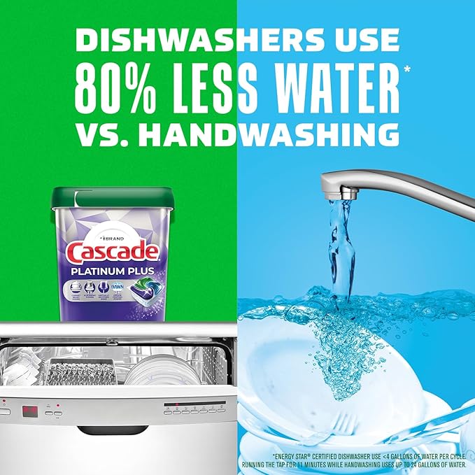 Cascade Platinum Dishwasher Pods, Dishwasher Detergent, Dishwasher Soap, Actionpacs, Lemon, 62 Count