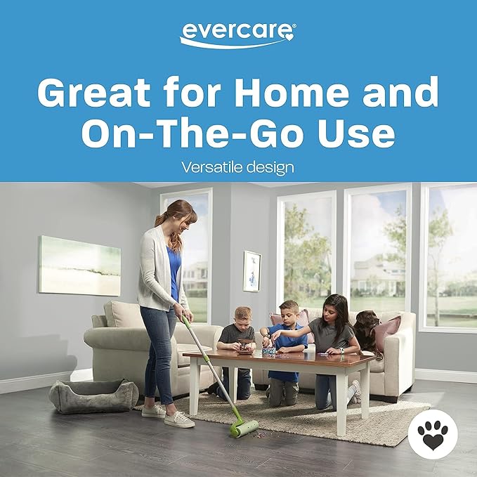 evercare Pet Mega Extreme Surface Coverage 50 Layer Lint Roller Refill for Cleaning Debris Off of Clothes and Furniture, 3 Pack