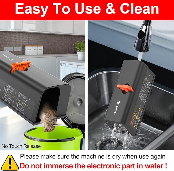 Mouse Traps Indoor for Home,Reusable Electric Humane Rat Trap with Upgraded Anti-Escape Design,Instantly Kill Rodent Zapper with Powerful Voltage,Effective Work for Mice in Living Room,Kitchen,Attic