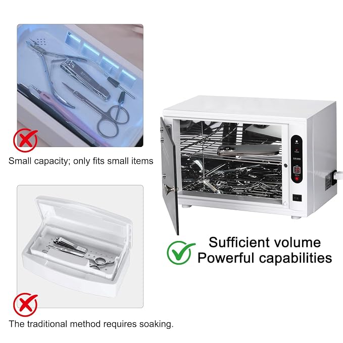 Nail Tool Cleaning Cabinet, Large Capacity Cleaner Box Cleaner Cabinet Cleaning Machine Barber Tool Box Nails Art Tool Equipment for Salon, Spa, Barber