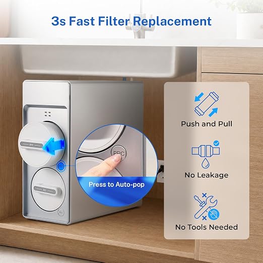 iSpring RO1200 Dual-Flow Reverse Osmosis Water Filter, 1200 GPD High Flow, w/TDS Monitor, Under Sink Tankless Reverse Osmosis System, 3:1 Pure to Drain, TDS PFAS Reduction, Auto Flush, Filter Reminder