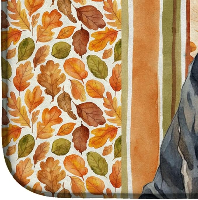 Caroline's Treasures Cane Corso Heirloom Fall Dish Drying Mat Absorbent Dish Drying Mat Pad for Kitchen Counter Dish Drainer Mat for Countertop, 14 x 21", Multicolor