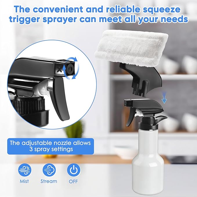 Window Vacuum Squeegee Cordless, 2000Pa Electric Window Vacuum Cleaner with 200ML Water Tank, Rechargeable Electric Squeegee for Windows, Tiles, Mirrors, Showers, Glass, 2200mA