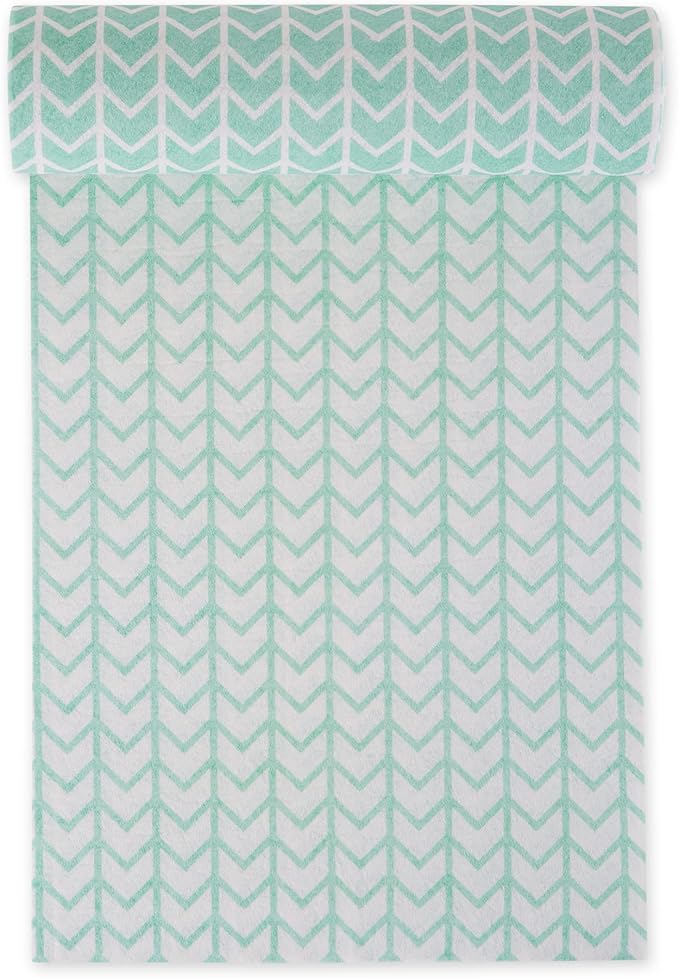 DII Fridge & Shelf Liner Collection Non-Adhesive, Cut to fit, Machine Washable, 12x20, Bright Aqua Herringbone, 2 Piece