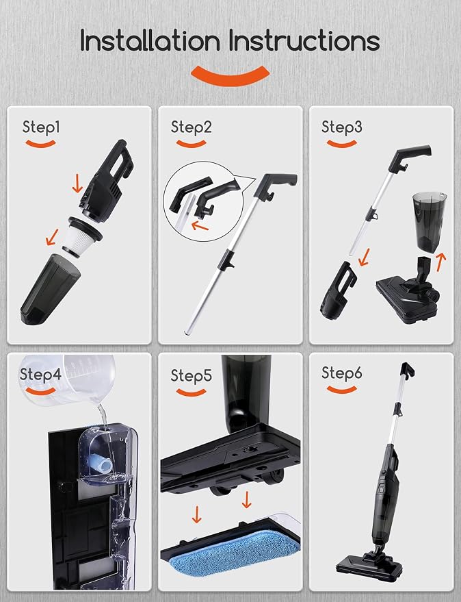 REECOO Stick Vacuum Cleaner with 3 Mop Pads Electirc Mop 600W 18kpa Powerful Suction Corded Upright Vacuum Lightweight Electric mop for Tile Hardwood Floor,Marble Cleaning