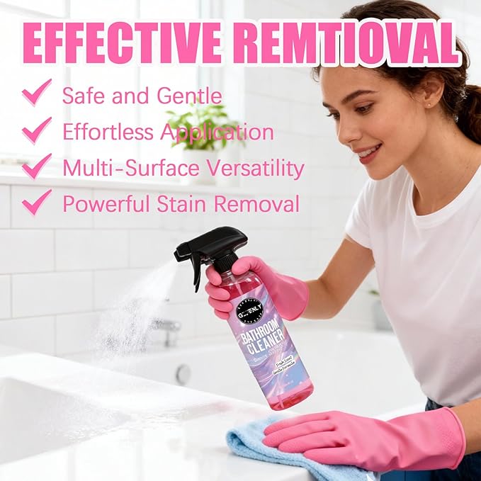 Bathroom Cleaner - 4.22 Fl Oz Bathroom Descaler Foam Cleaner, Gentle Formula Foaming Bathroom Cleaner, Bath Room Spray for Showers, Bathtubs, Glass Surface (2 PC)