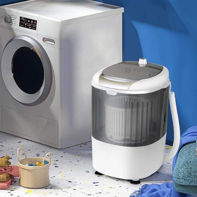 MEDIMALL GX24977-PE, Mini Washer and Spinner Combo, 5.5lbs, Semi-automatic Compact Laundry Apartment Dorm RV Portable Washing Machine, 5.5 LBS Capacity