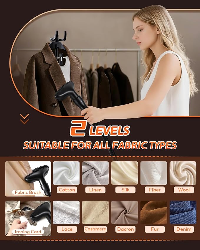 Commercial Standing Garment Steamer with lroning Pad, 1500W Powerful Steamer for Clothes, 2.9L Tank for 65 Min Continuous Steam, 40s Fast Heat-up, Professional Clothing lron for Home