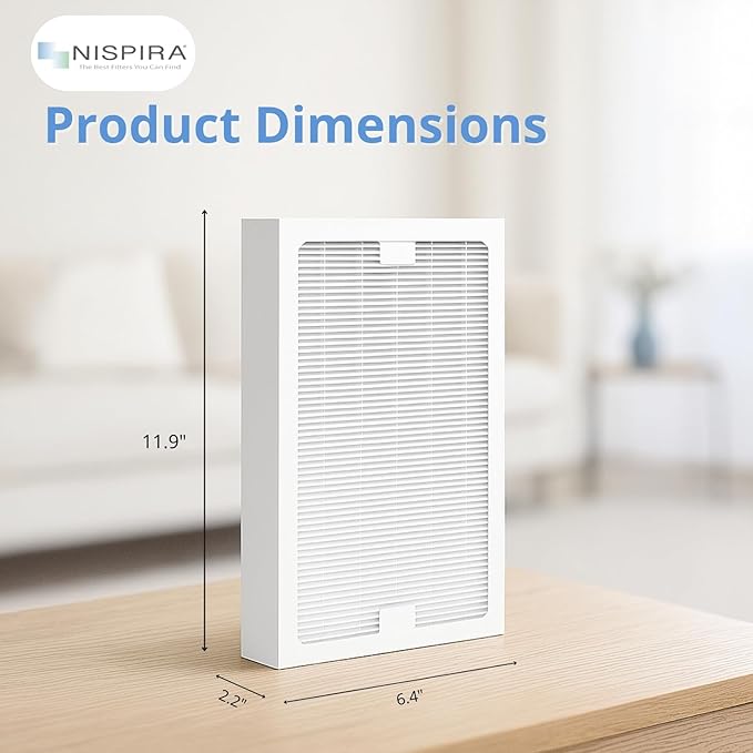 Nispira True HEPA Replacement Filter Compatible with Hunter Models 30966, 30747, 30748, 30750, 30856, 37748, 37750 Air Purifier, 2 Packs