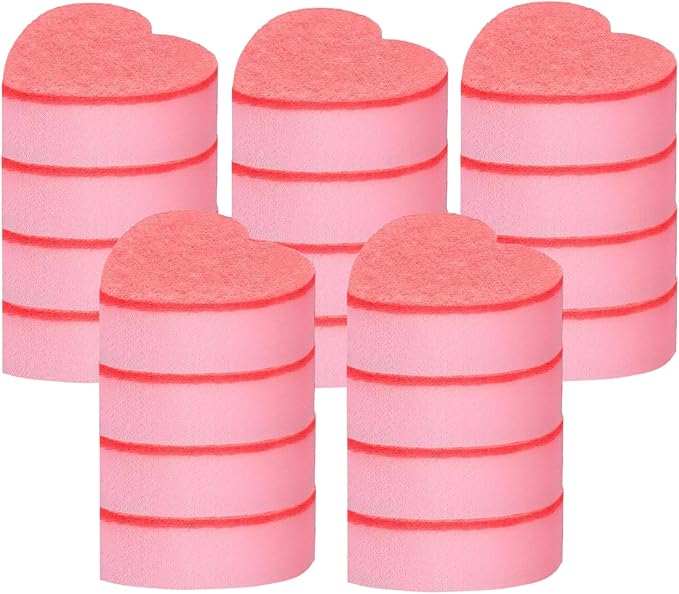 Heart Shaped Non-Scratch Scrub Sponge, Dual-Sided Cleaning Kitchen Sponge and Scrubber for Washing Dishes, Pots & Pans and Household Cleaning Supplies, 20 Pcs Scrubbing Sponges