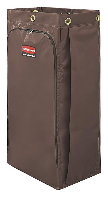 Rubbermaid Commercial Products High-Capacity Cleaning/Utility Cart Bag, 34-Gallon, Brown, Compatible with Rubbermaid Cleaning Carts