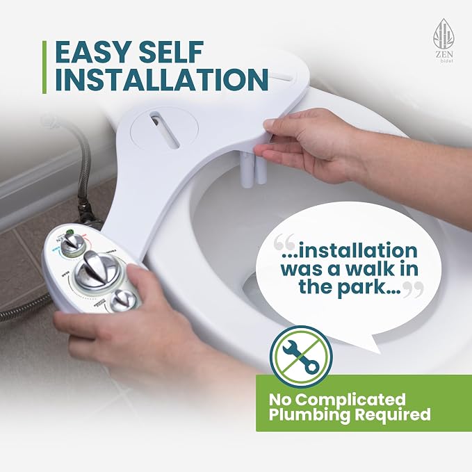 Warm Hot and Cold Bidet Attachment- Dual Nozzle Warm Water Bidet Attachment for Toilet with Self-Cleaning Nozzles and Ceramic Valves - Easy to Install Bidet with Picture Instructions