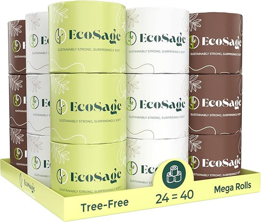 100% Bamboo Toilet Paper - 3 Ply 24 Mega Rolls (Equivalent to 40 Regular Rolls) | Highly Absorbent, Hypoallergenic, FSC-Certified | Eco-friendly,Sustainable, 360 Sheets per Roll, Eco-Conscious Choice