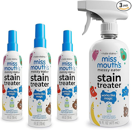 Miss Mouth's Messy Eater Stain Treater - 3 Pack Stain Remover Spray and 16oz Bottle