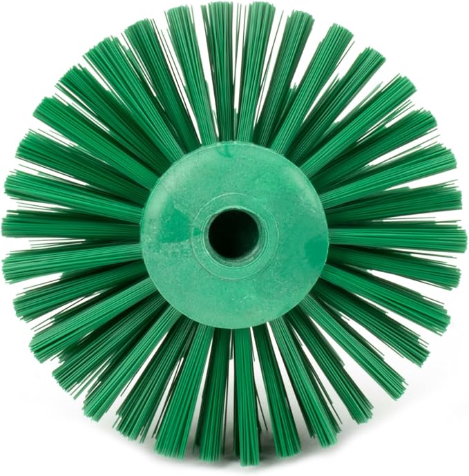SPARTA Industrial Tank Brush Head Pipe Brush Head, Drain Brush with 3/4" Thread Hole (Handle Not Included) for Commercial Use, Plastic, 6 x 4.3 Inches, Green, (Pack of 2)