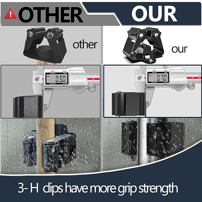 3-H Stainless Steel Broom Holder Wall Mount 15-Pack- Heavy Duty Mop Organizer, Wall Mounted Broom Storage with Secure Mounting for Laundry Garage Bathroom
