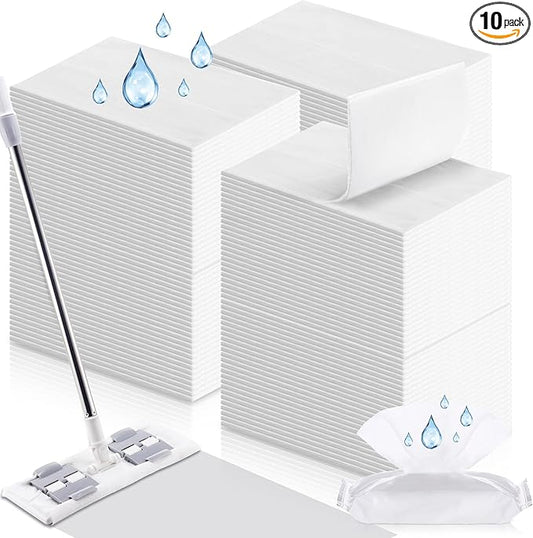 FillTouch 200 Counts Sweeper Wet Mopping Cloths Compatible with Swiffer 17.7'' x 11.8'' Large Wet Mop Pads Refills XL Disposable Floor Wipes Duster for Sweeping Scrubbing Cleaning Wood Hardwood Tile
