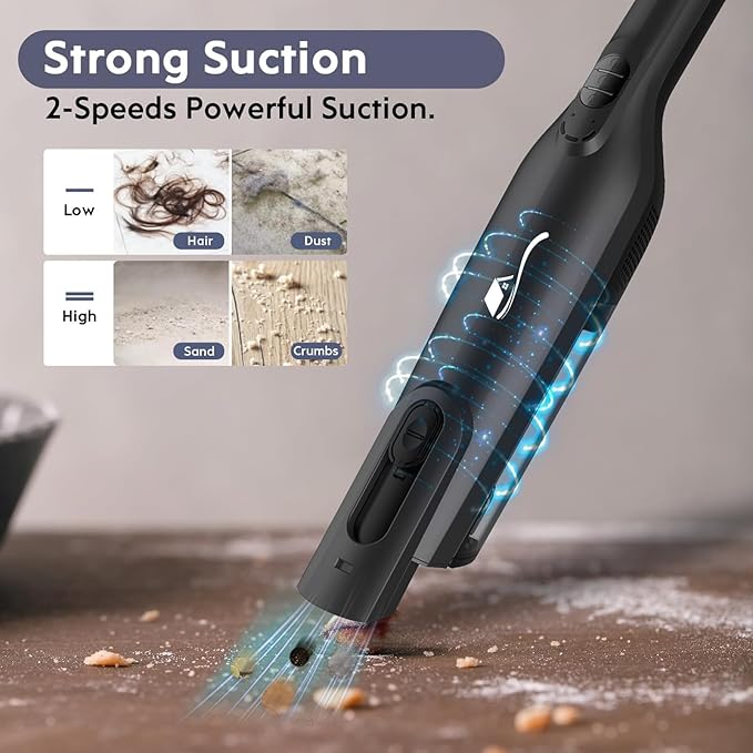Cordless Handheld Vacuum, Lightweight Portable Hand Vacuum Cleaner with LED Light,Rechargeable Hand Held Vacuum with One-Touch Empty, Powerful Suction for Office, Home,Car,Raven