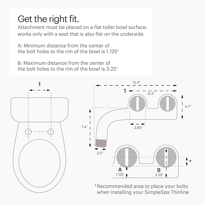 Brondell Bidet Attachment for Toilet SS-250 SimpleSpa Fresh Water Spray with Adjustable Water Pressure Side Arm Control, Slim Bidet Sprayer, Silver Knob (Dual Nozzle)