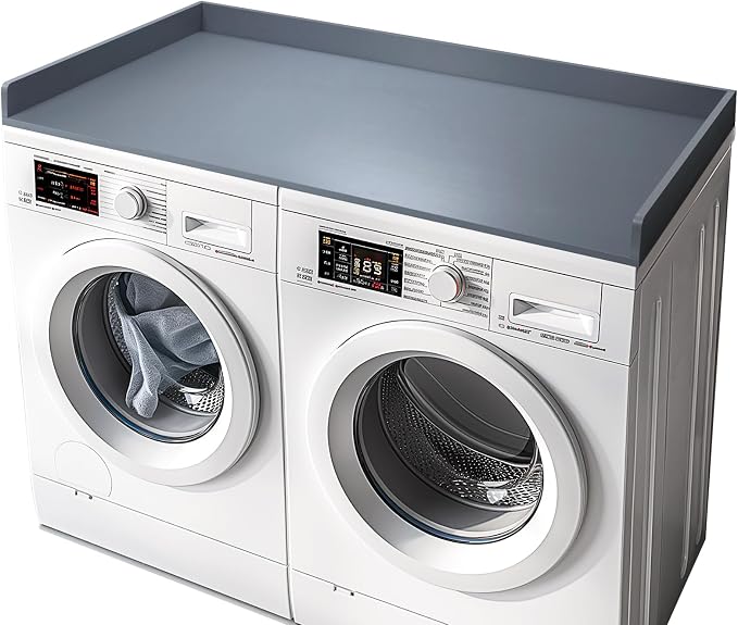 Gashell Washer Dryer Countertop, 27.5" x 54" Bamboo Washer and Dryer Countertop for Laundry Room Organization (Gray)