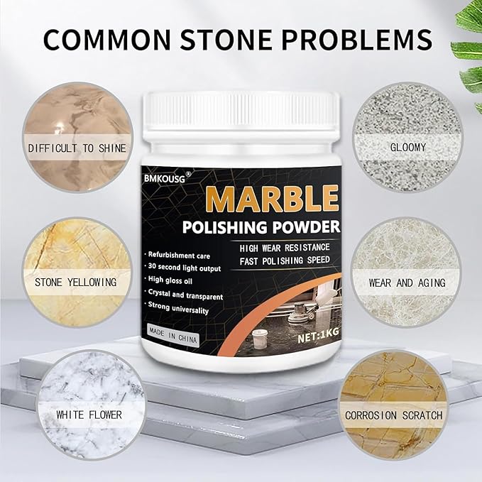 Marble Polishing Powder - Suitable for All Kinds of Stone, Countertops, Floors Polishing - Marble Polishing Treatment for Restoring Shine (2.2 lb) (1Pce)