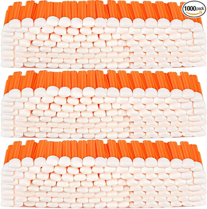 Macarrie 1000 Pack Cleaning Swabs 5.1 Inch, Foam Tips Sponge Sticks for Printer, Electronics, Camera, Optical Lens, Sewing Machine(Orange,1000)