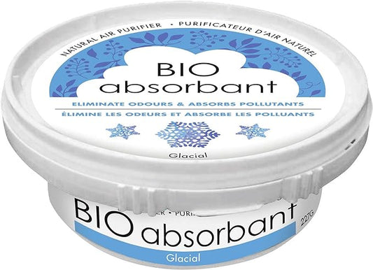ATTITUDE Bio Absorbant Air Purifier with Activated Carbon, Plant- and Mineral-Based, Absorbs Odors, Vegan, Glacial, 8 Ounces