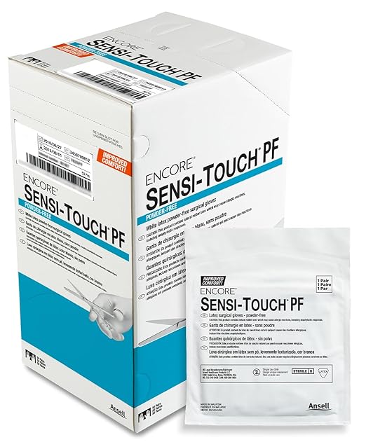 Ansell ENCORE Sensi-Touch PF Surgical Gloves, Natural, Size 8