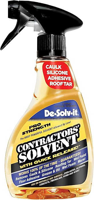 GROVE De-Solv-It Contractors Solvent Spray Bundle - Heavy Duty Degreaser & Concrete Dissolver - Caulk Remover, Floor Adhesive, Tar - No Harmful Vapors - Caulk Remover Solvent - Citrus Scent - 12 oz
