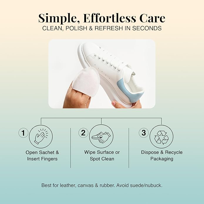 PROPR Premium Double Sided Shoe Cleaning Mitt – Individually Wrapped Travel Shoe Cleaner for Sneakers, Handbags & Leather