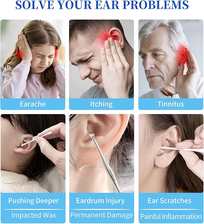 Ear Wax Removal, Earwax Removal Kit with Camera 500ml Ear Cleaner Kit with HD Display & 4 Pressure Settings, Safe and Effective Ear Flush Kit with Ear Cleaner - Includes Basin, Towel & 16 Tips
