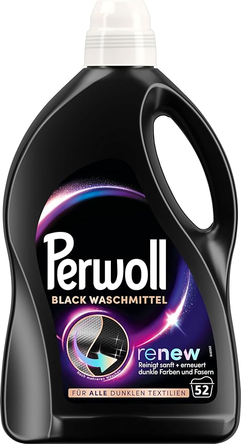 Perwoll Renew Black (52 Washes), Detergent For All Dark Colors, Strengthens Fibers and Improves Color