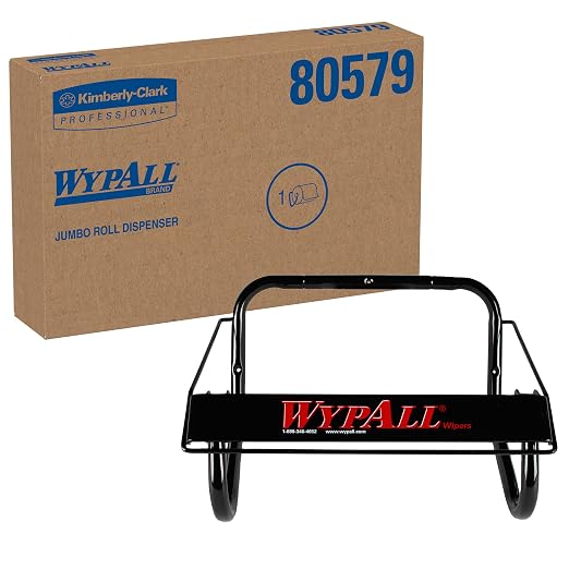 Wall Mounted Dispenser for WypAll® and Kimtech™ Wipes (80579), Black, Jumbo Roll, 16.8" x 10.8" x 8.8" (Qty 1)